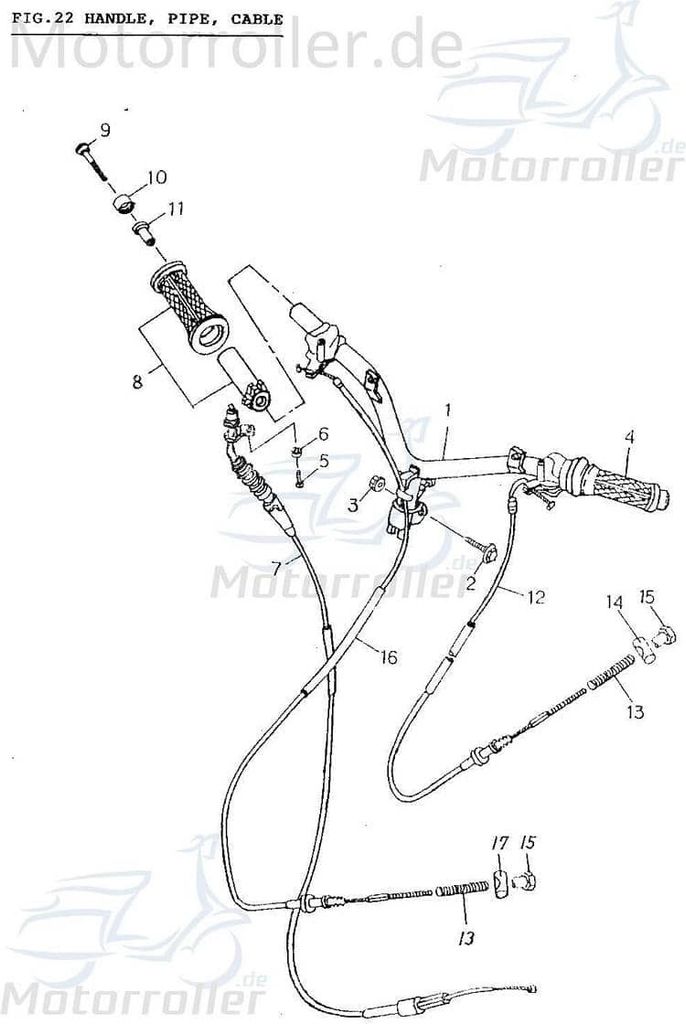 Adly Bundschraube Lenkergewicht M6x45mm JET 50 50ccm 2Takt Motorroller.de Maschinenschraube Flanschschraube Flansch-Schraube Maschinen-Schraube