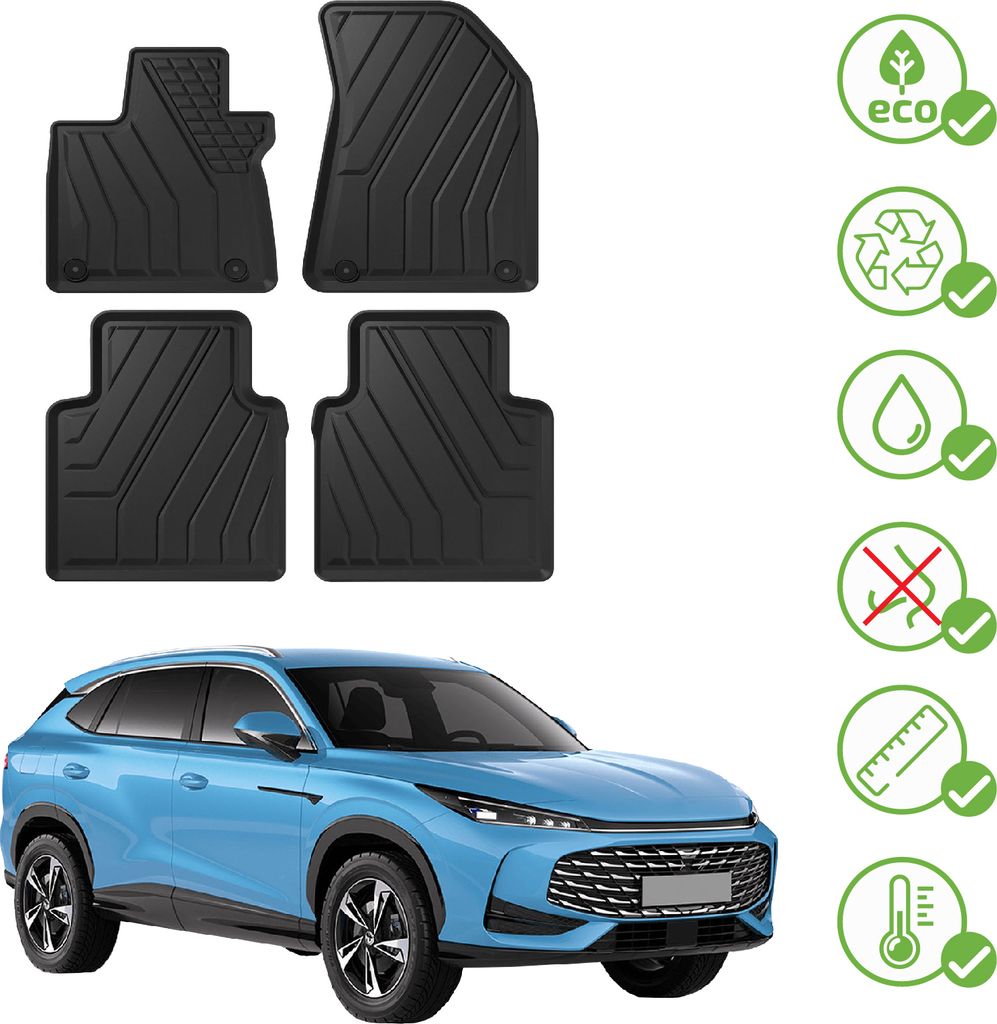 J&J AUTOMOTIVE | EKO Gummimatten Gummifußmatten Für MG HS Produktbild 