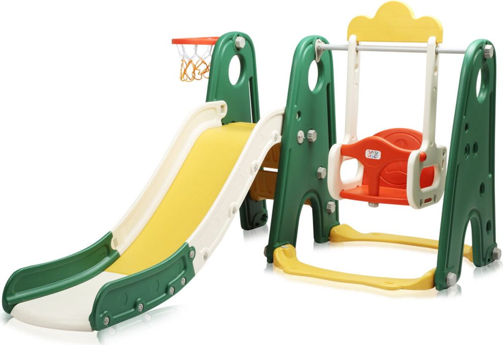 Detská šmykľavka Baby Vivo s basketbalovým košom - Froggy v Obrázok produktu 1