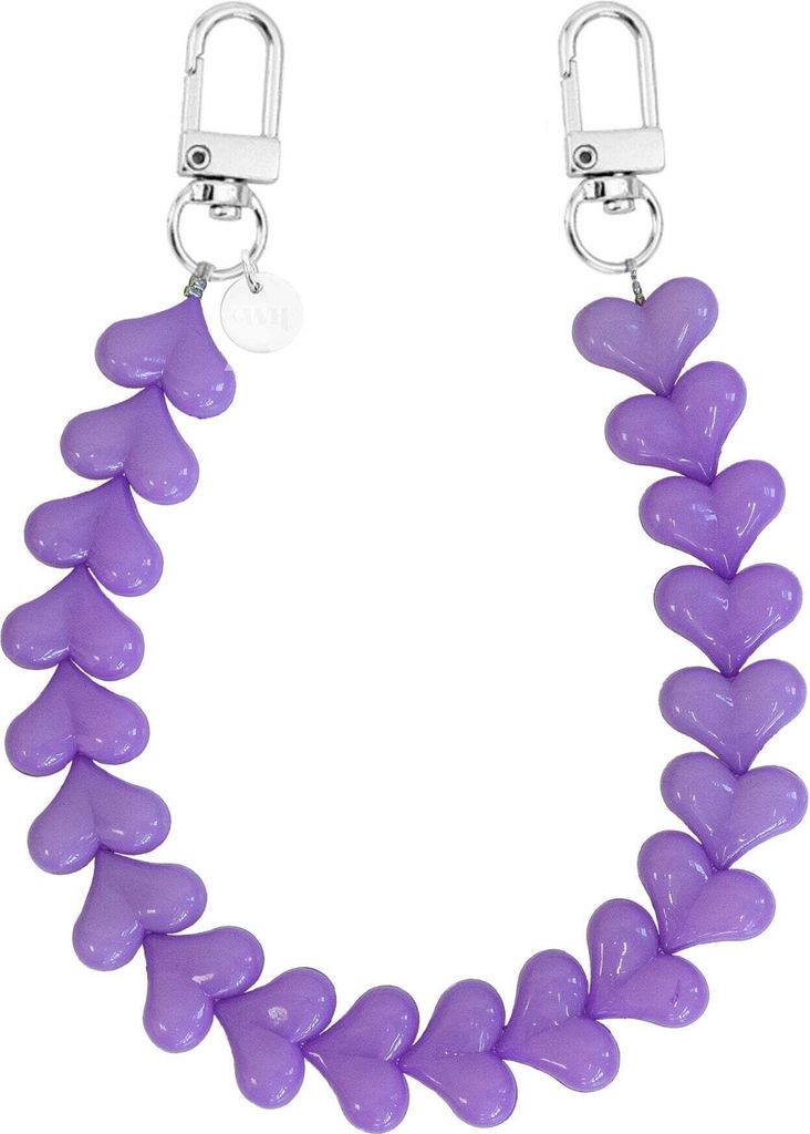 Telefonkabel 'Zauberkabel' Lila mit Funky Hearts Design, Produktbild 