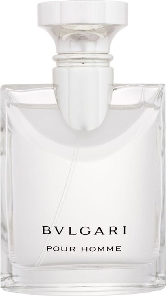 A clear, front-facing studio shot of a Bvlgari Pour Homme Eau De Toilette bottle.