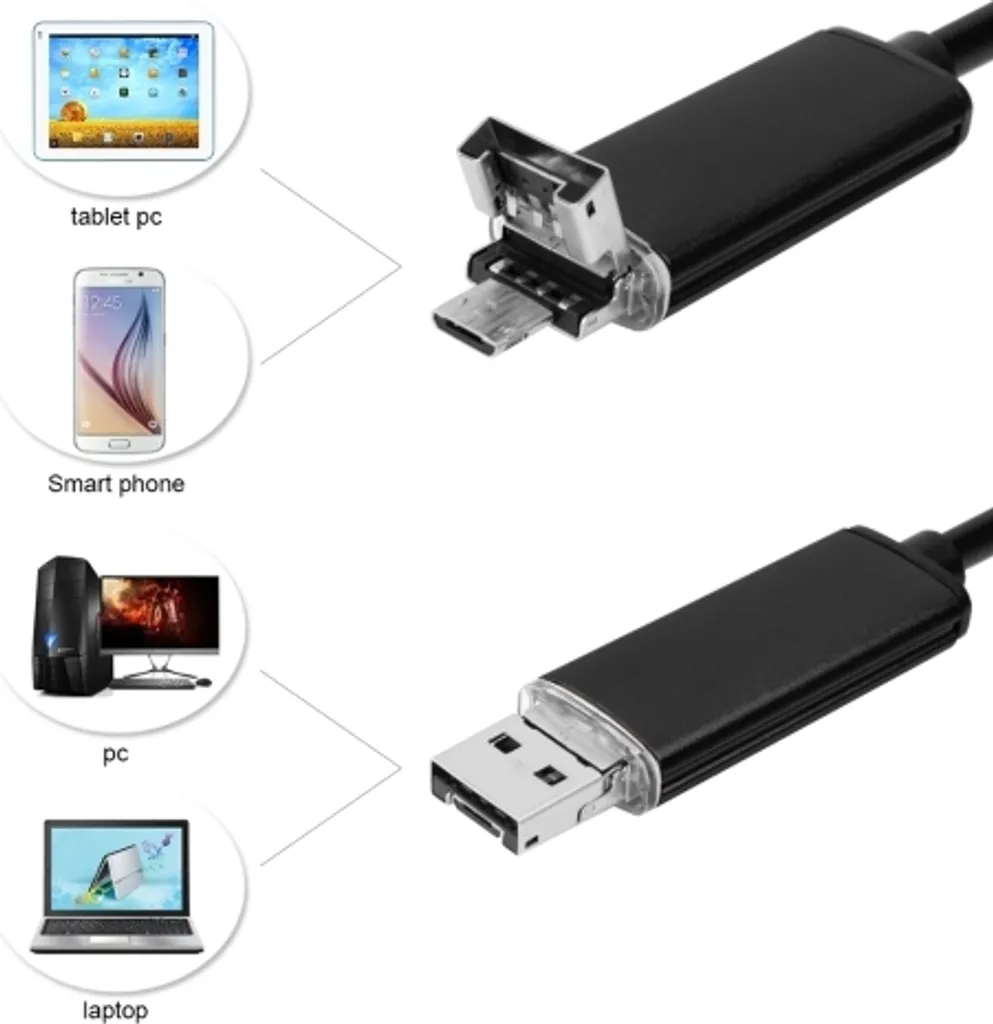 Caméra Endoscopique Android USB de 5M avec Sonde Étanche de 5.5mm - 6