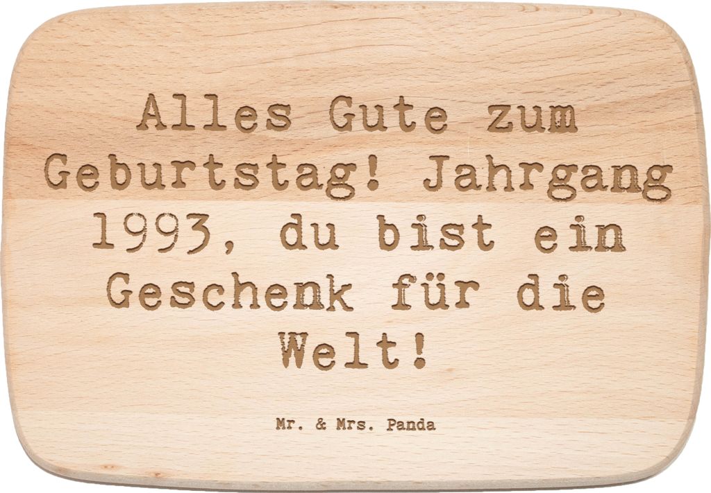 Mr. & Mrs. Panda Schneidebrett Spruch 1993 Geburtstag - Transparent - Geschenk, Geburtstagsgrüße, brotzeitbrettchen, Küchenbrett, Holzbrett, Geb...