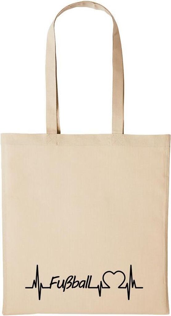 Huuraa Baumwollbeutel Fußball Geschenk Einkaufstasche Natural 10 Liter Baumwolle Fußball Accessoire