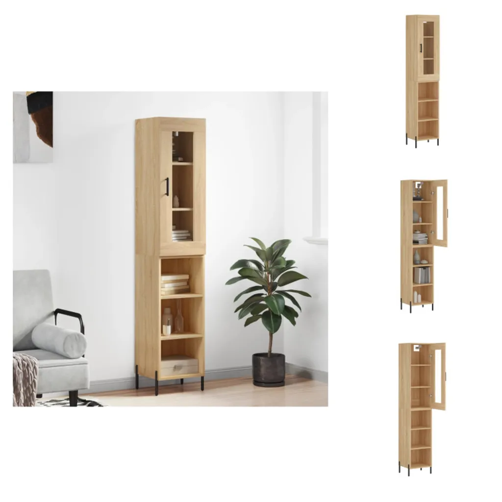 Dispensa Alta vidaXL Rovere Sonoma 180cm - Mobile per Casa e Ufficio
