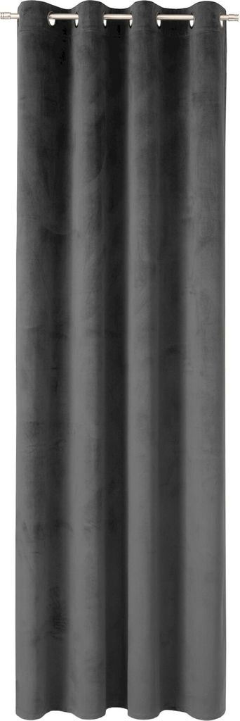 TOM TAILOR Ösenvorhang VELVET SIGNATURE Anthrazit 140 x 250 cm