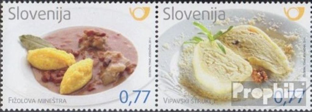 Briefmarken Slowenien 2014 Mi 1091-1092 Paar (kompl.Ausg.) postfrisch Regionale Küche