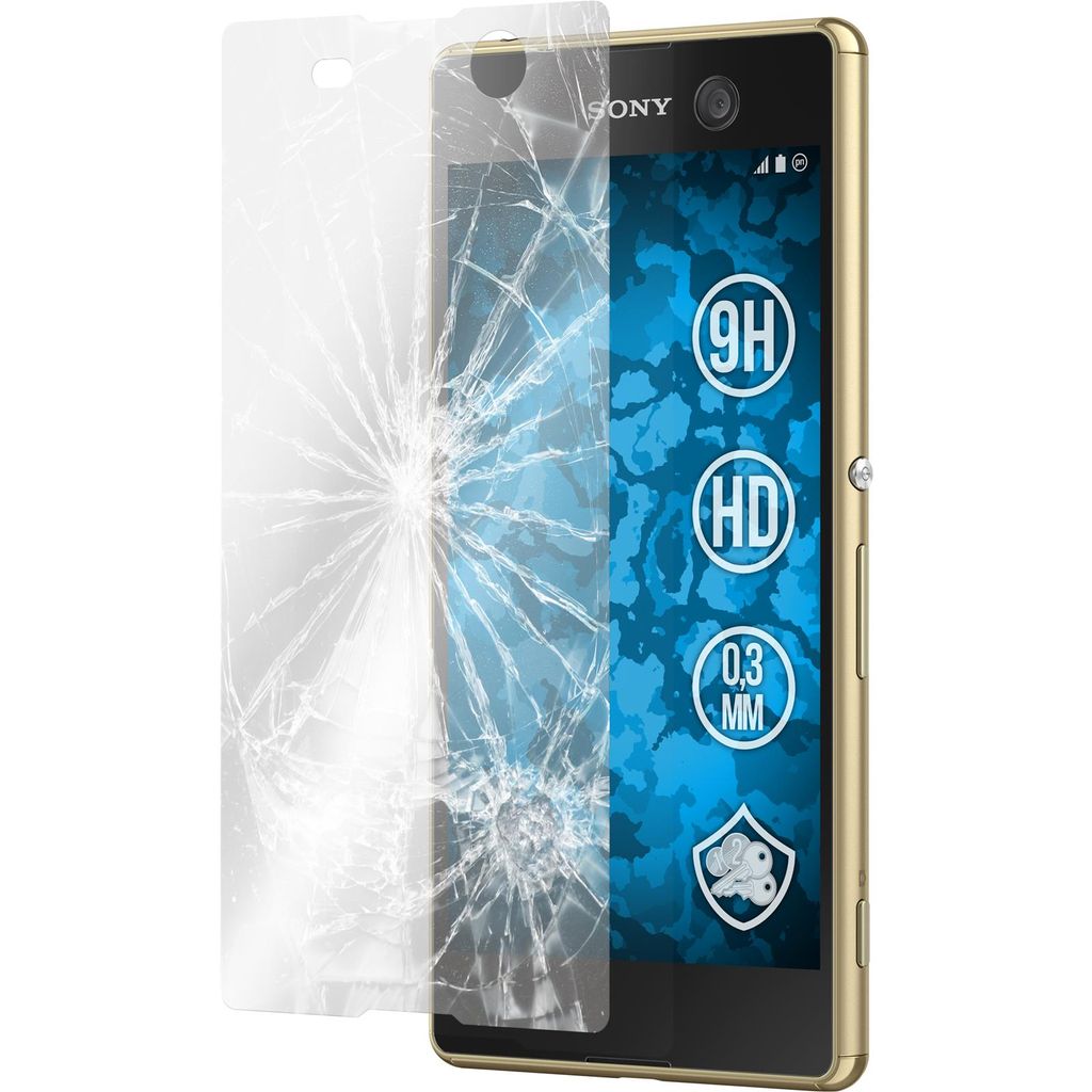 2er-Pack PhoneNatic Glas-Folie klar kompatibel mit Sony Xperia M5 - Panzerglas für Xperia M5