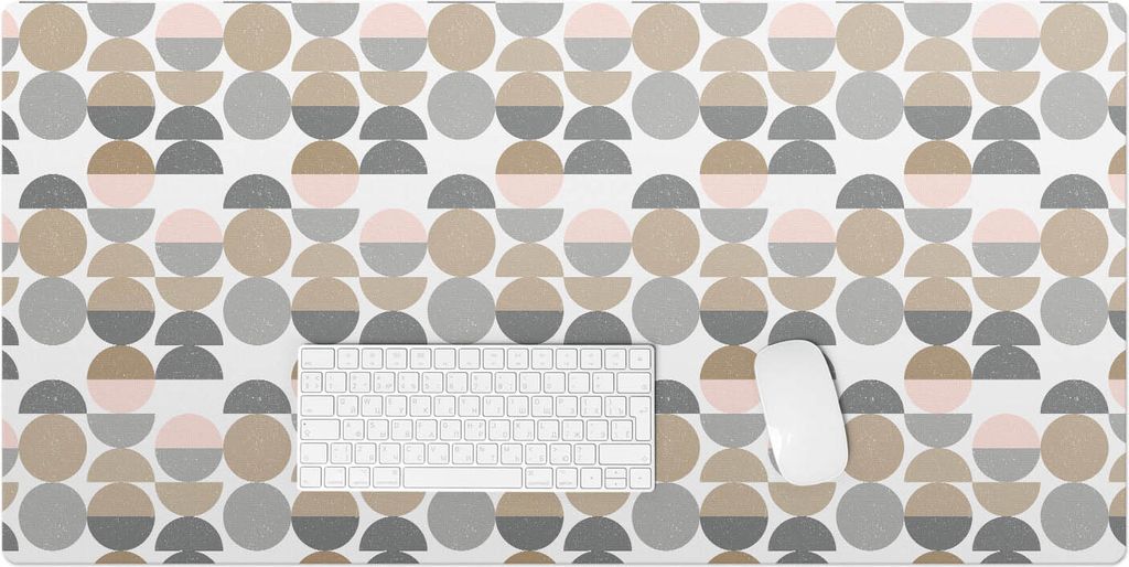 Geometrische Halbkreise – Schreibtischunterlage – Rutschfeste Tischunterlage – Schreibtischmatte für Büro & Zuhause – Schreibunterlage ...