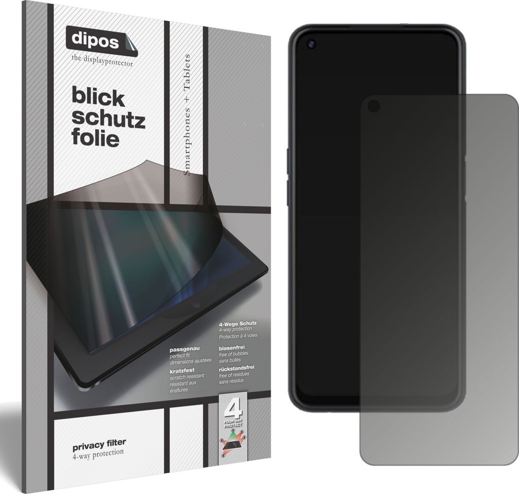Blickschutzfolie für Oppo A52 matt Schutzfolie Folie Display Schutz dipos