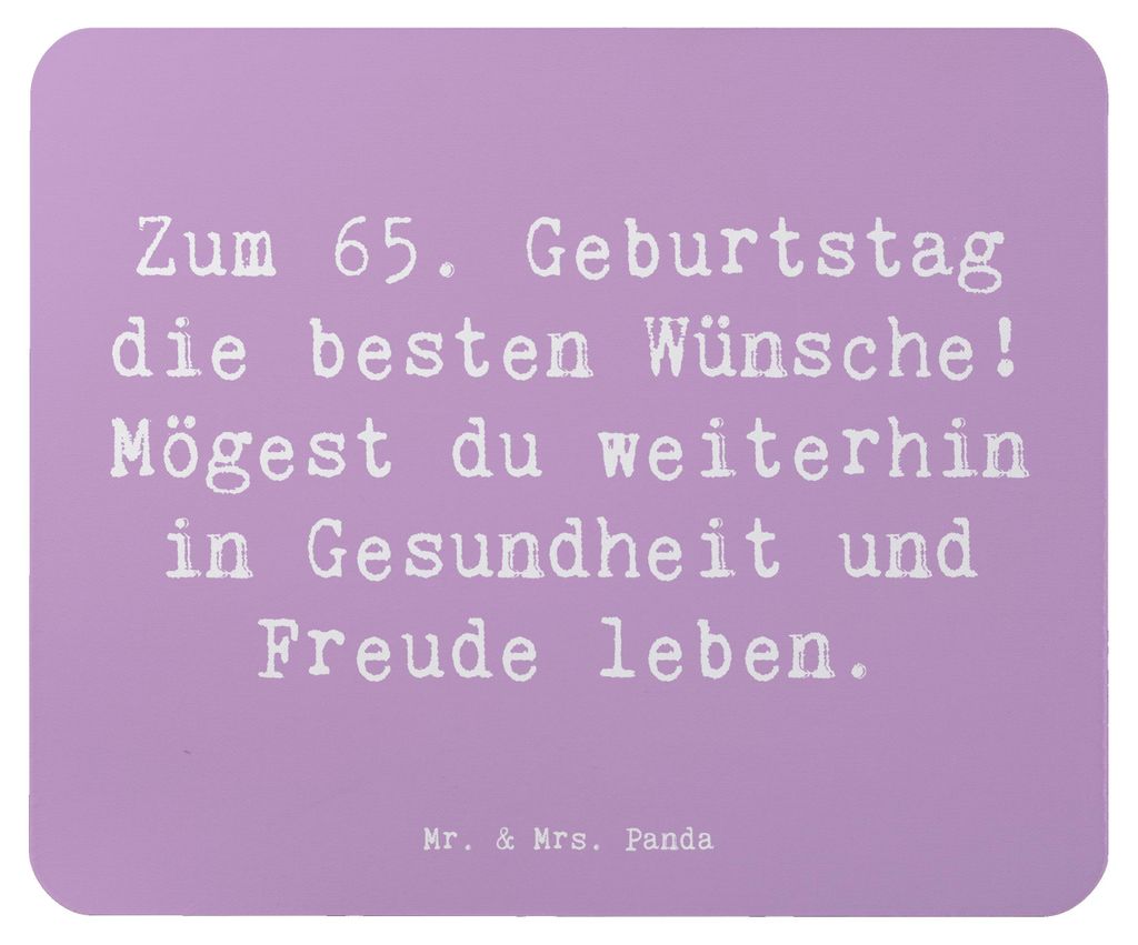 Mr. & Mrs. Panda Mouse Pad Spruch 65. Geburtstag Glückwünsche - Lavendeltraum - Geschenk, Mauspad, Mousepad, Feiern, herzlicher Wunsch, Freude, G...