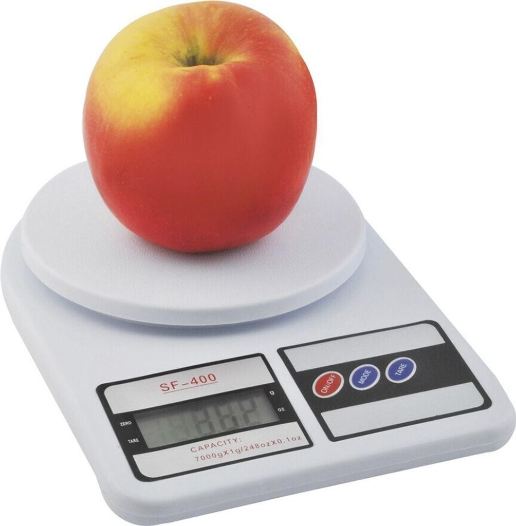 Elektronische Küchenwaage 10kg, weiß, ABS und Glas, mit Produktbild 