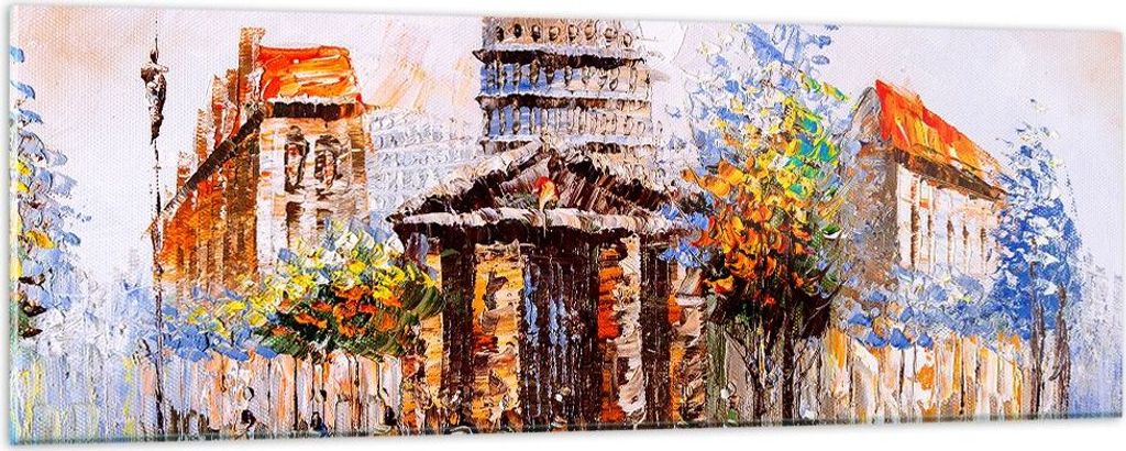 Bilder auf glas - Farbe Architektur Eiffle Turm - 90x30cm - Glasbilder - Wandbilder - Kunstdruck - zum Aufhängen bereit - Wanddekoration aus Glas ...