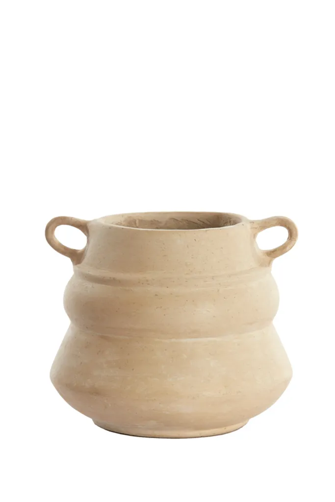 Vase stable et robuste TARIFA en céramique naturelle - Design 21 cm