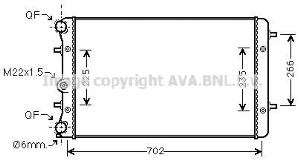 Radiateur Moteur PRASCO VNA2174 pour New Beetle - Réf OE 1C0121253
