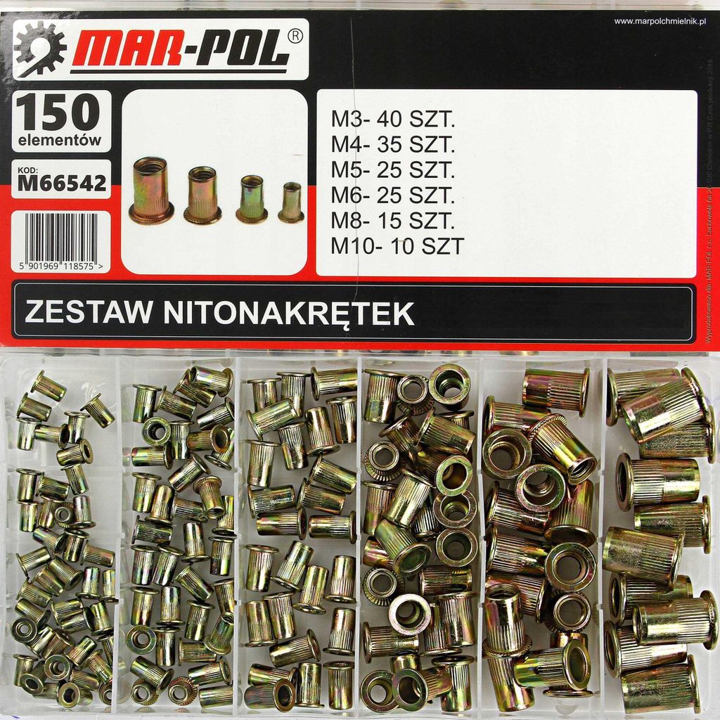 Stahlnietmutternsatz 150 Stk. M66542