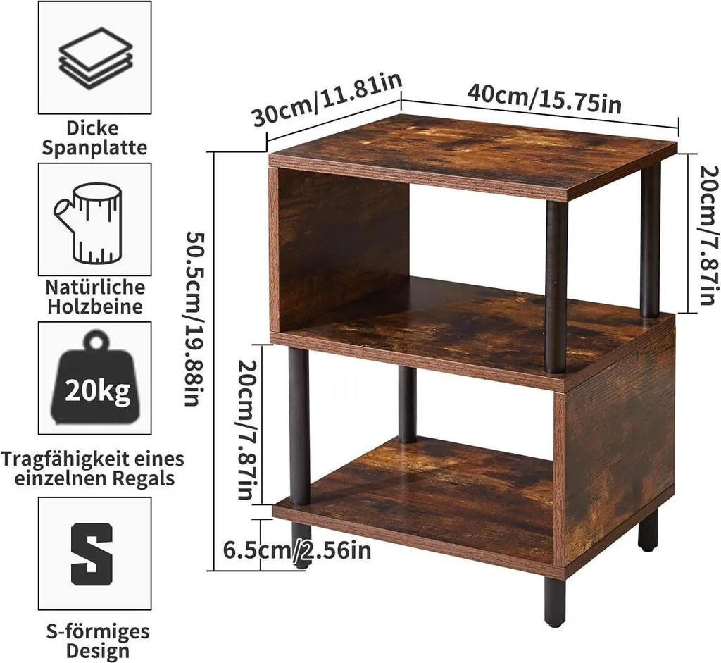Table de nuit d'appoint pour chambre et salon : style rétro YD-TM152H