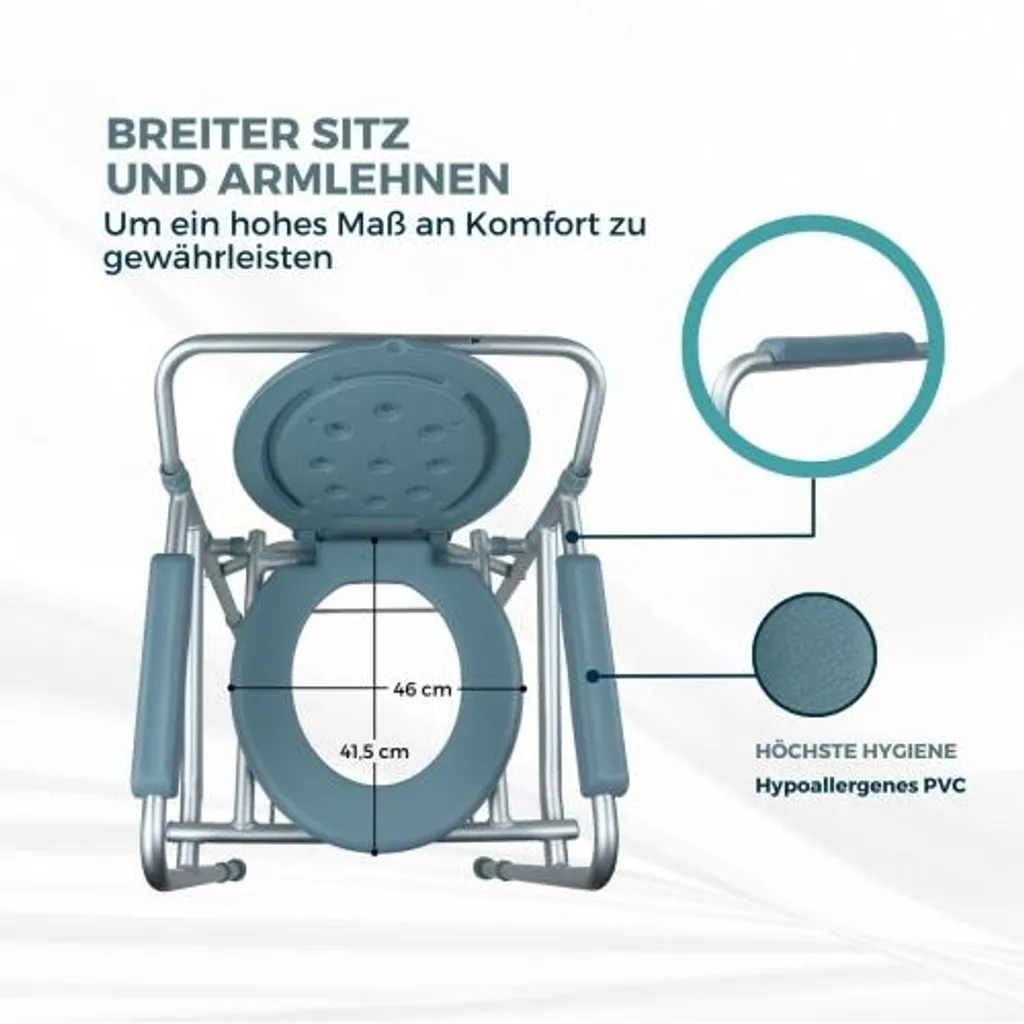 Siège Ergonomique de Toilette en Aluminium Léger - Confort Supérieur