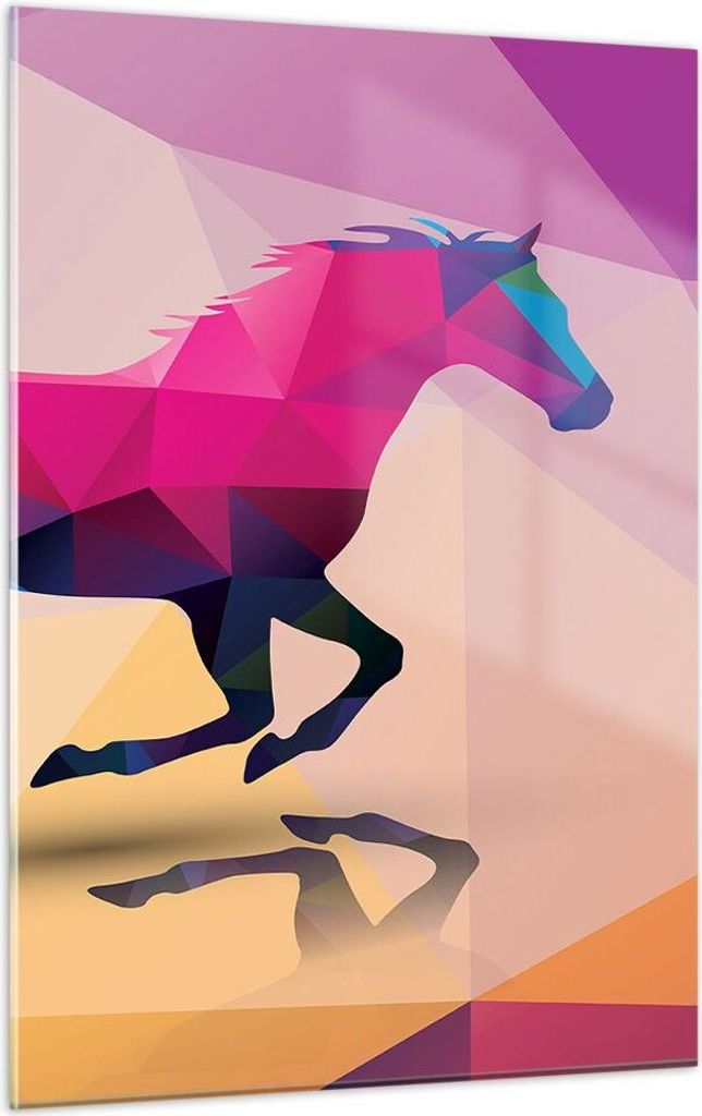 Bilder auf glas - Einteilig - Pferd Tiere Geometrie Diamant Produktbild 