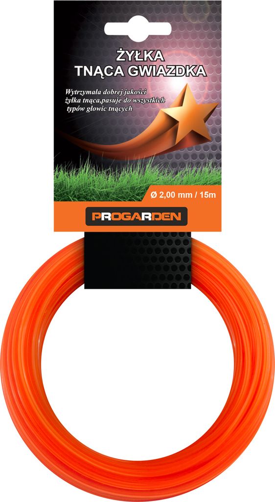 Schnittlinie für Rasentrimmer "Stern" 2.00 mm - 15 m - Trimmerfaden Mähfaden für Rasentrimmer und Freischneider - PROGARDEN