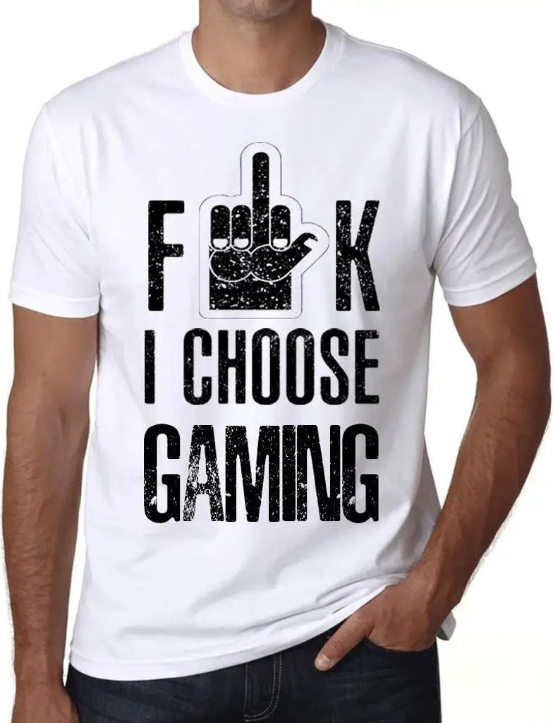 Herren Grafik T-Shirt F**k ich wähle Spiele – F**k I Choose Gaming – Öko-Verantwortlich Vintage Jahrgang Kurzarm Lustige Druck Geburtstag Ges...