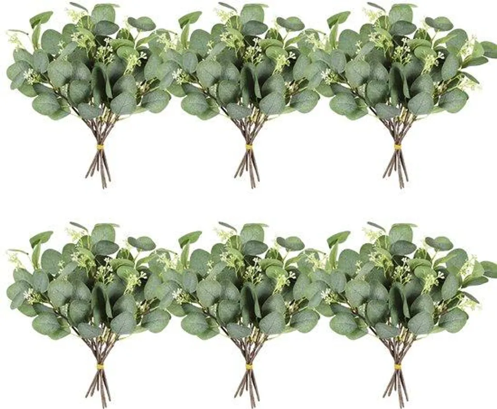 Eucalyptus artificiel en lot de 36 tiges pour compositions florales DIY