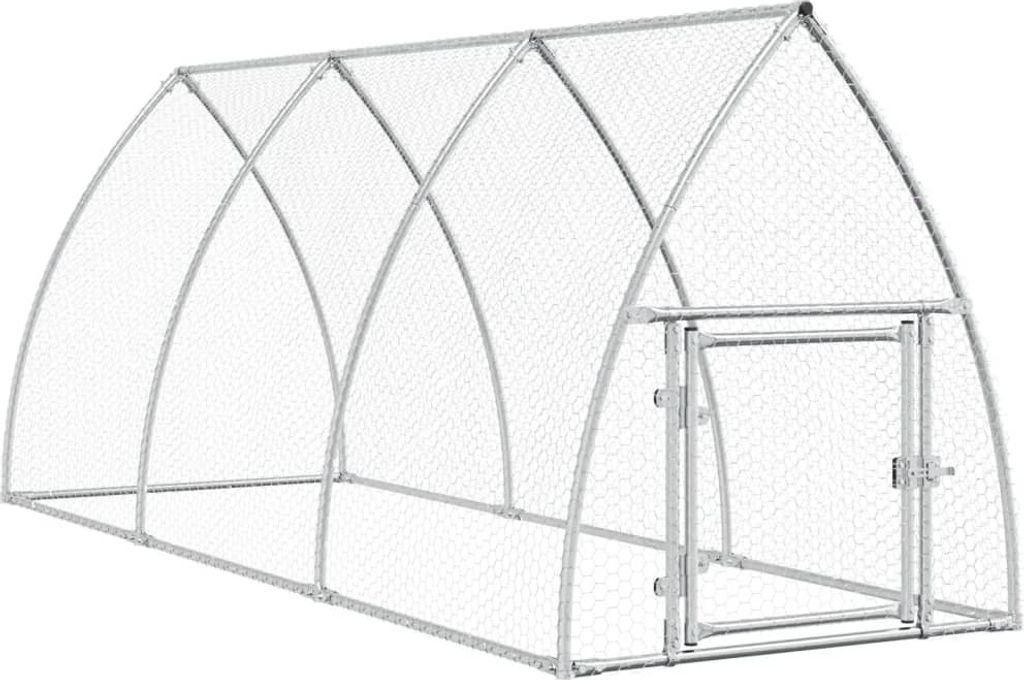 vidaXL Gabbia per polli argento 300x105x120 cm Acciaio Immagine del prodotto 
