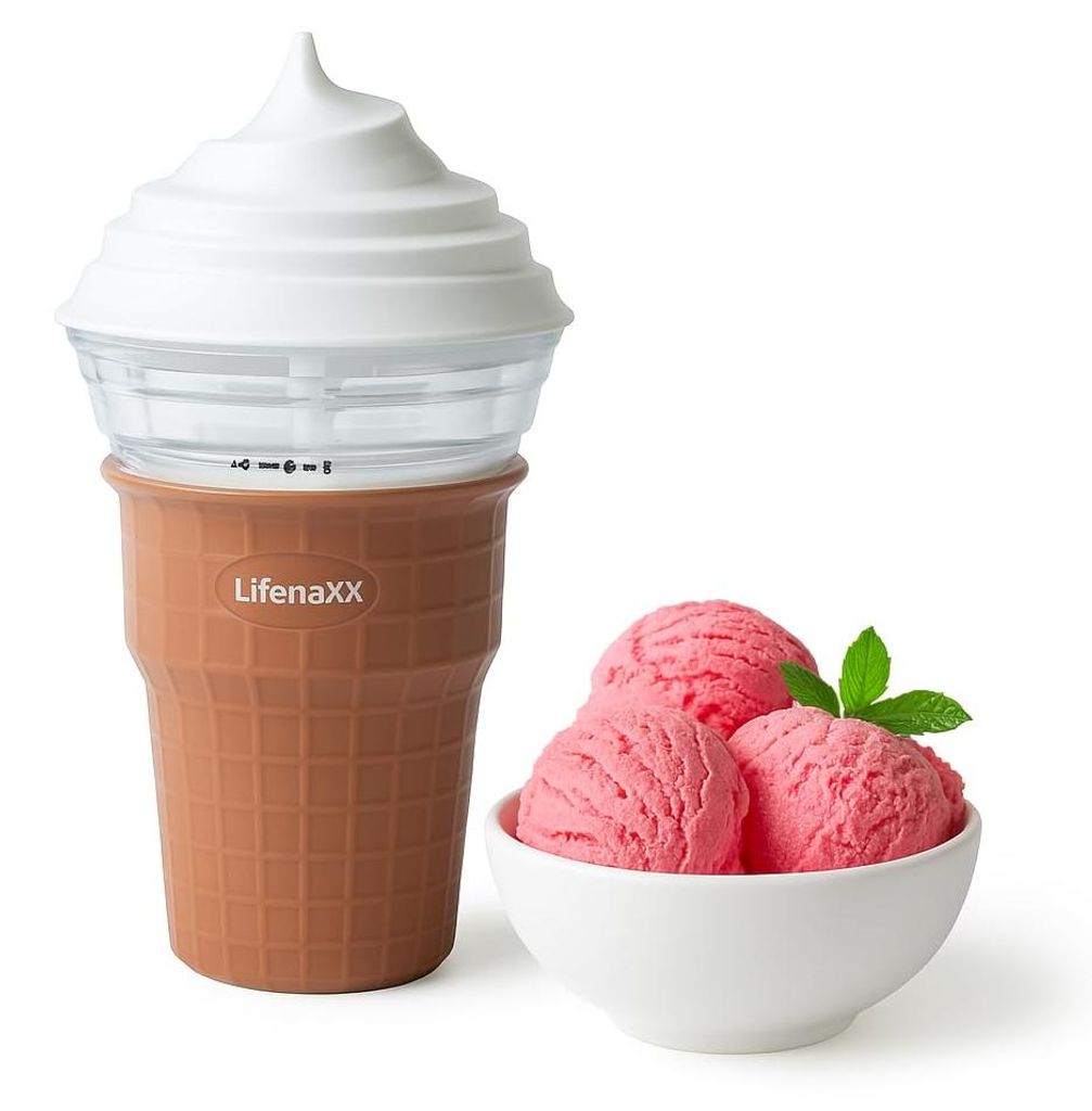 Lifenaxx Mini-Eismaschine 450ml – Kompakte Eis- & Produktbild 