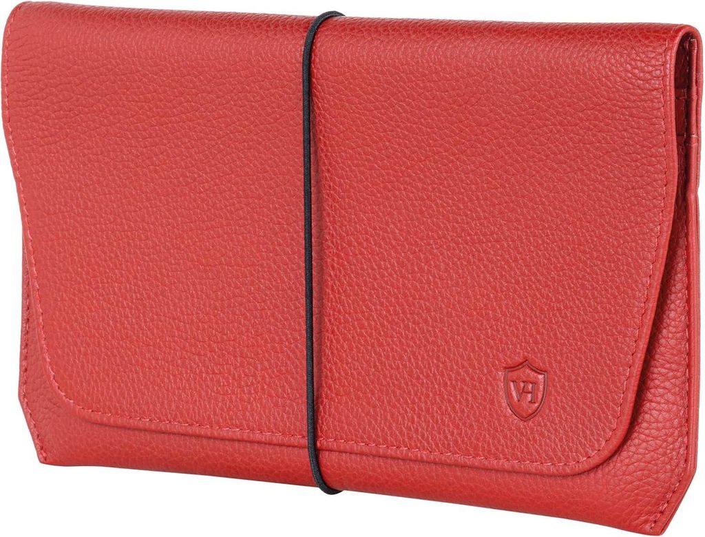 Hochwertige Reisepasshülle aus echtem Nappaleder mit RFID NFC Schutz, Reise Organizer mit Kartenfächern, Passport Wallet für Damen und Herren