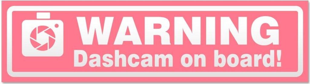 Kiwistar - Autoaufkleber - Hellrosa - 30 x 8 cm - Dashcam on Board Warning invertiert - Hinweis Aufkleber Sticker für Auto, Kfz, Fahrrad, PKW, LKW