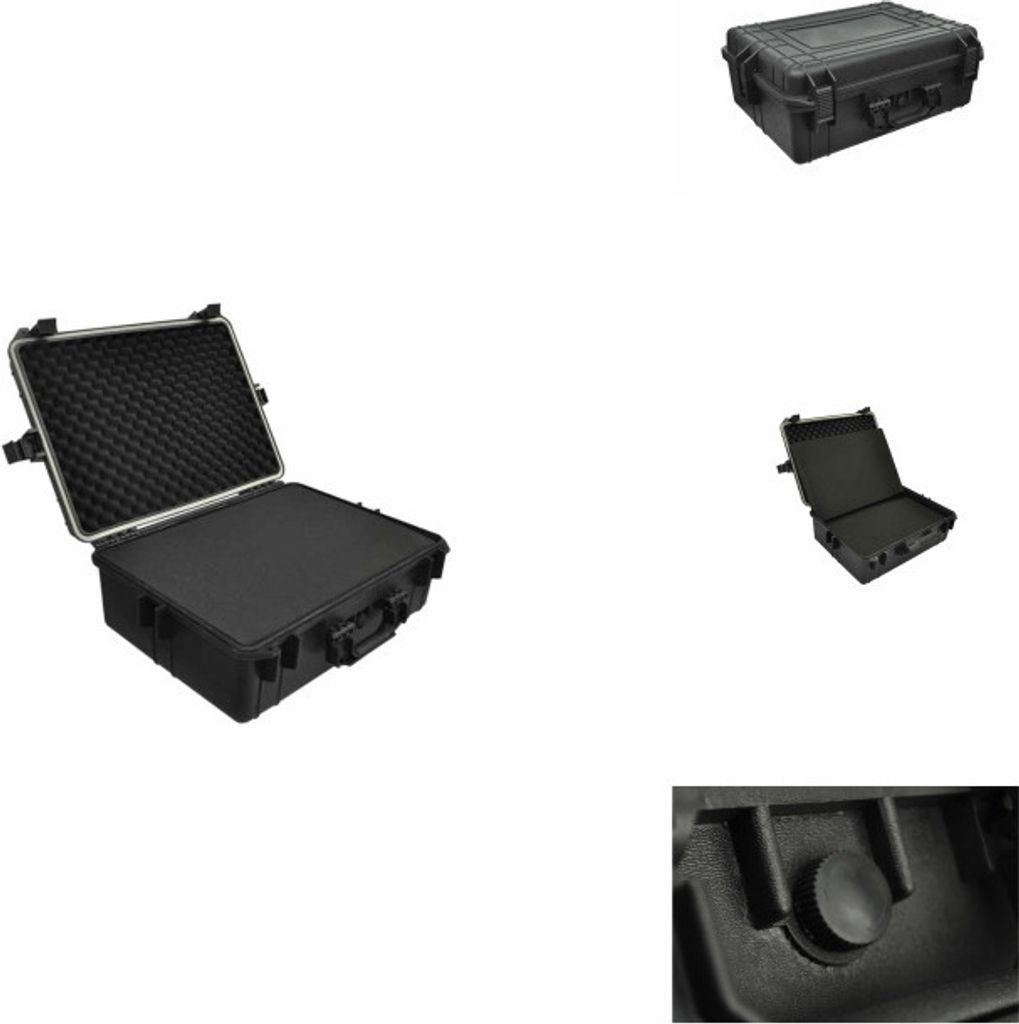 vidaXL Transportkoffer Schwarz mit Schaumstoff 35 L Fassungsvermögen - Werkzeugkästen