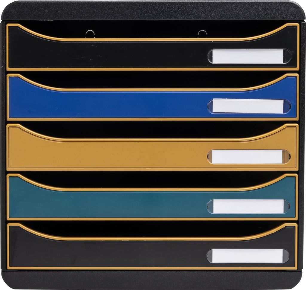 Exacompta Big Box, Schubladenbox mit 5 Schubladen, Neo Deco - sortiert - 309505D