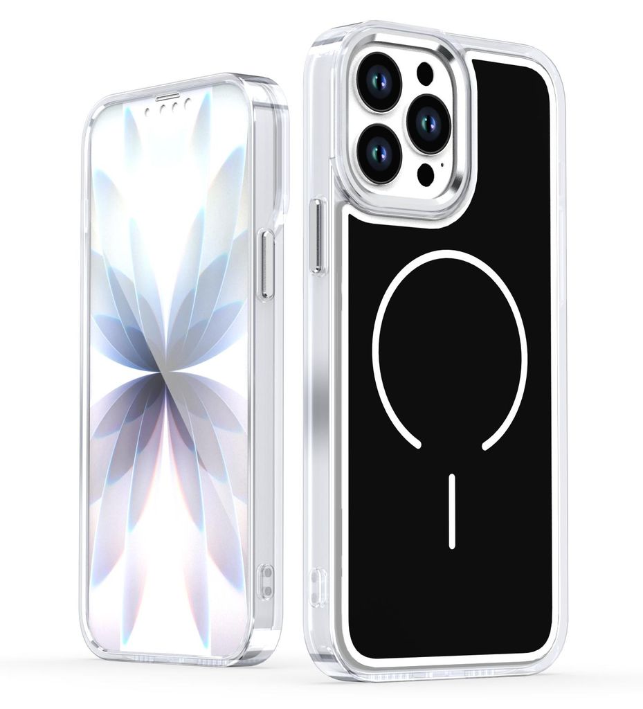 Magnetische Hülle für iPhone 13 Pro Max, Dünn Klare Stoßfest Handyhülle, Kompatibel mit MagSafe Schwarz