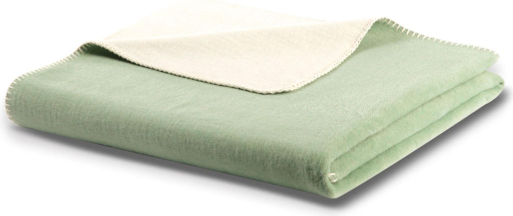 Biederlack Doubleface mint-ecru 150 x 200