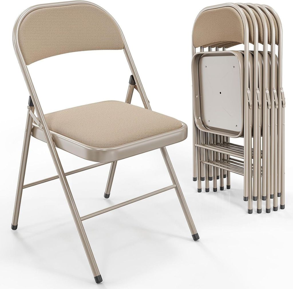 6er Set Klappstühle gepolstert - Bis 204 kg belastbar - Produktbild 
