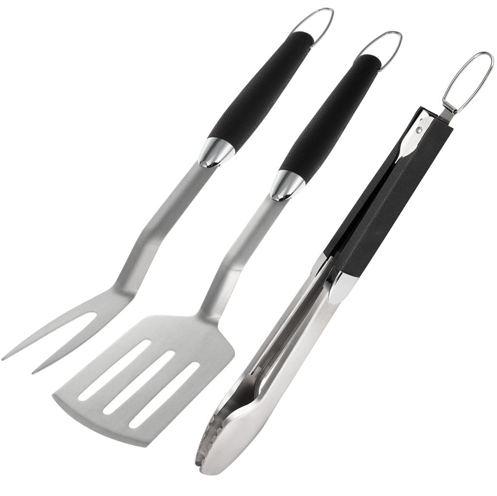 Bremermann 3-delige barbecueset / tang, spatel, vleesvork / Productafbeelding 