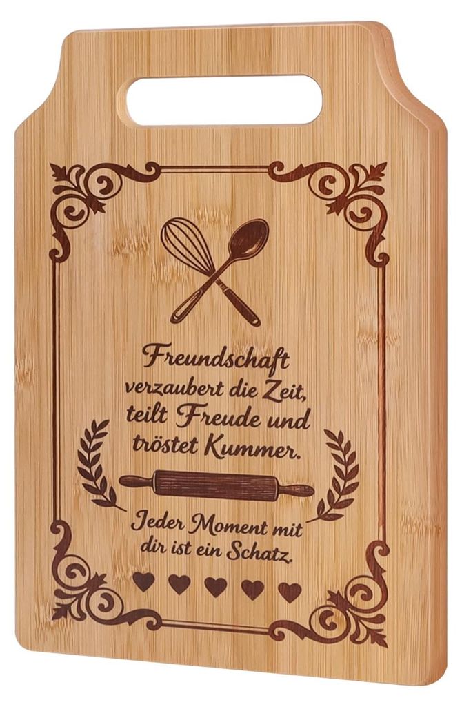 Geschenkidee für deine beste Freundin: Bambus-Schneidebrett mit Gravur – Personalisiertes Geschenk zum Geburtstag, zu Ostern oder zur Hochzeit d...