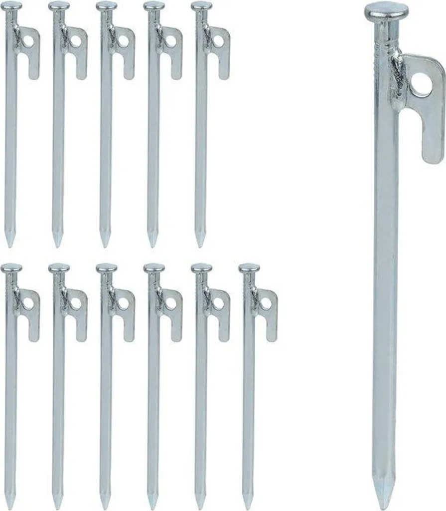 Piquet en acier renforcé 20 cm argenté pour tente et auvent de jardin