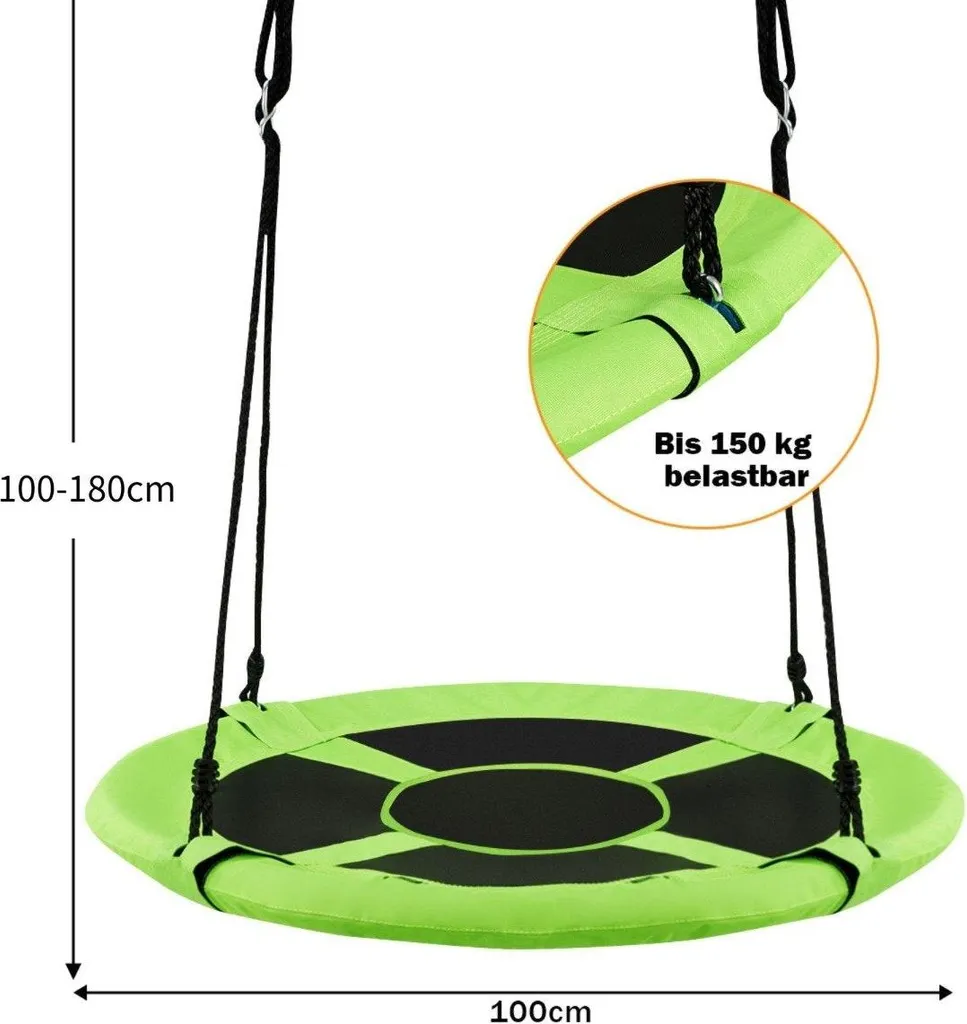 Altalena per Bambini a Nido Rotonda Verde | Portata 150kg Esterno