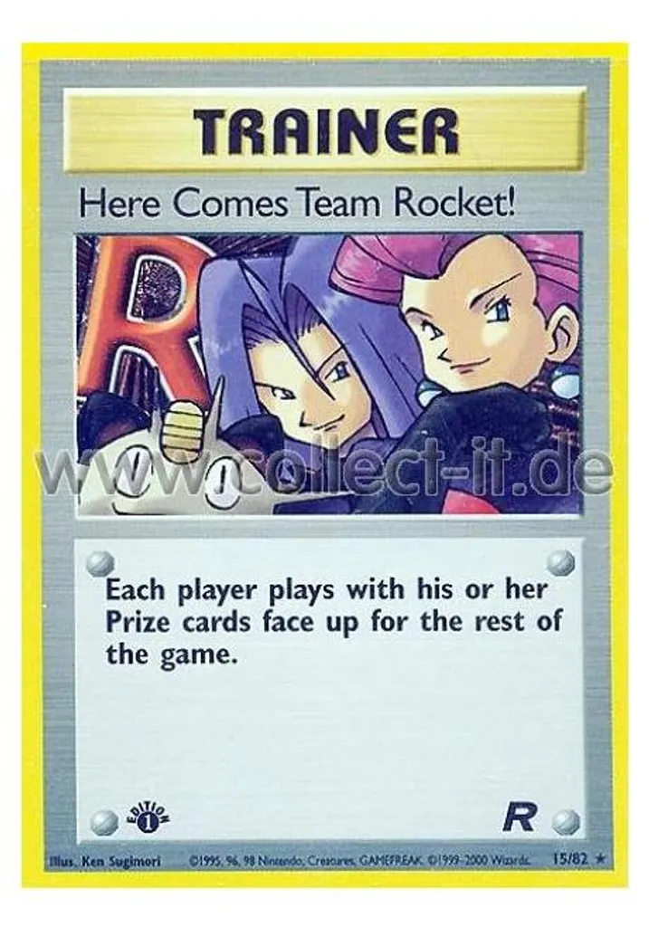 Carte Pokémon Rare Team Rocket 15/82 Holo Brillante 1st Edition US