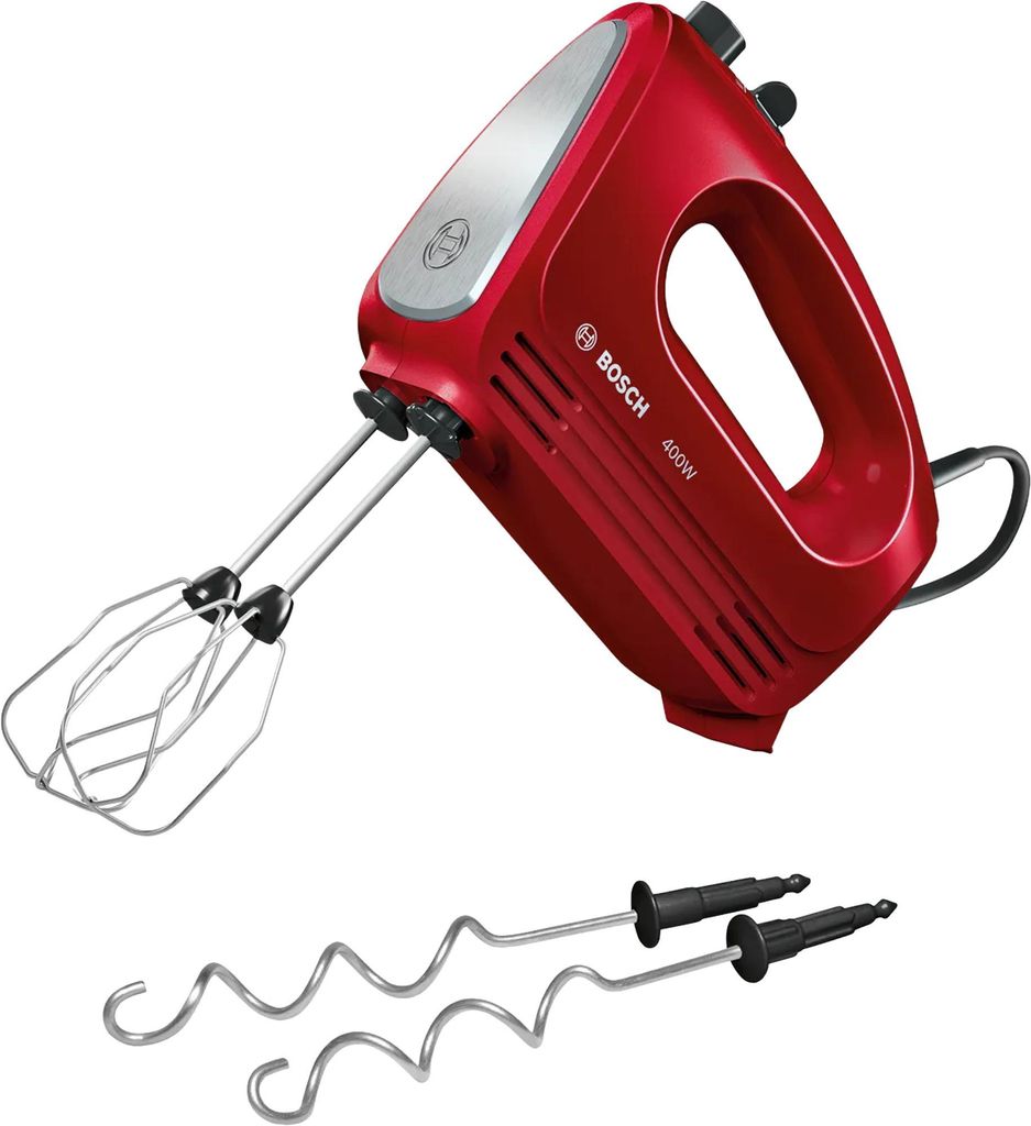 Bosch CleverMixx, Handmixer, Rot, Edelstahl, Kneten, Mixen, Produktbild 