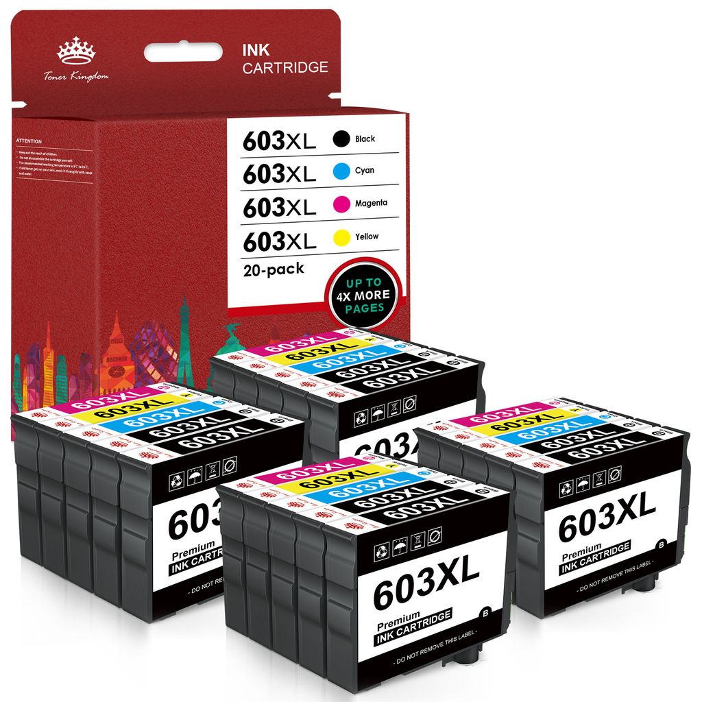 4 XL Druckerpatronen von  ersetzt Epson 603 XL - C13T03A64010