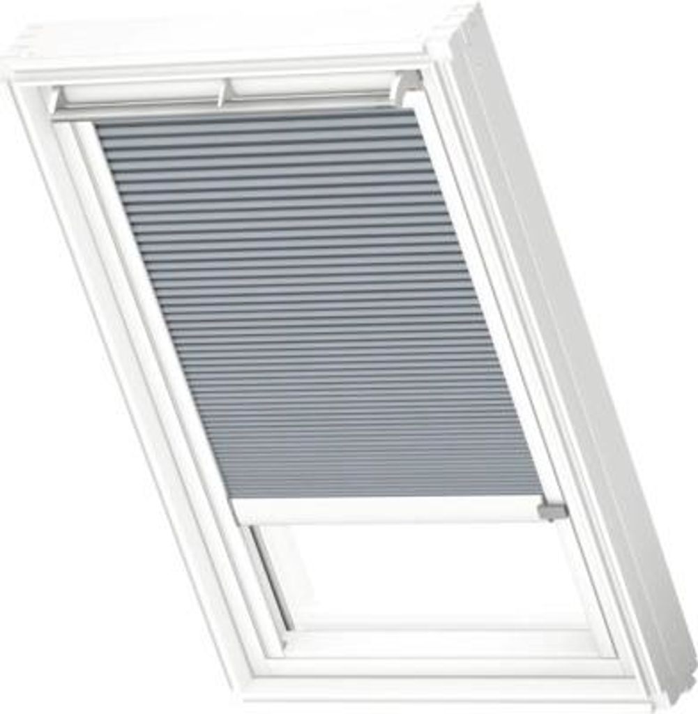 VELUX Dachfenster Wabenplissee betongrau mit weißem Alu-Rahmen elektronisch FMC CK04 1163KWL