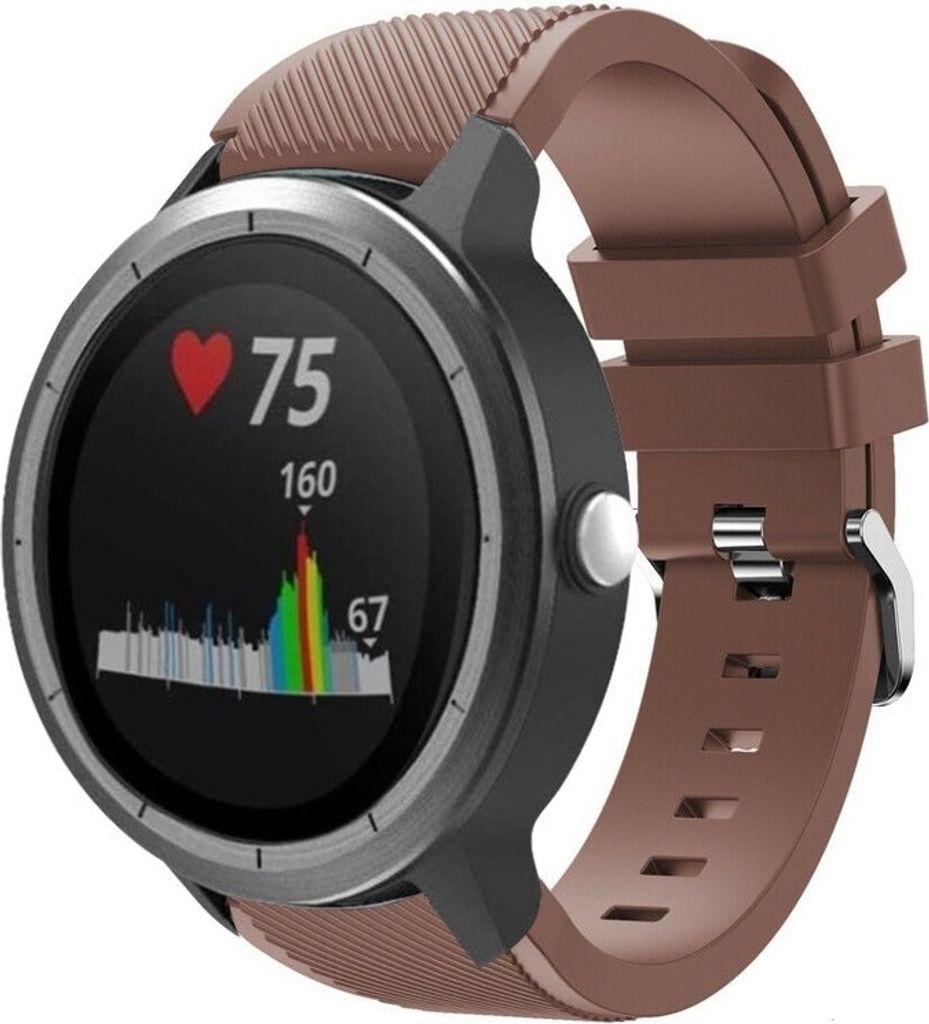 Strap-it Garmin Vivoactive 3 Silikonarmband (KaffeeBraun)