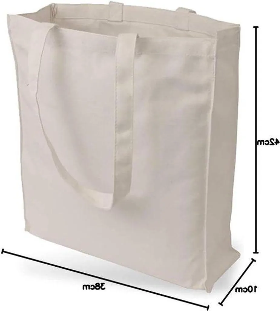 Sac de courses réutilisable en toile épaisse avec anses longues 42 cm