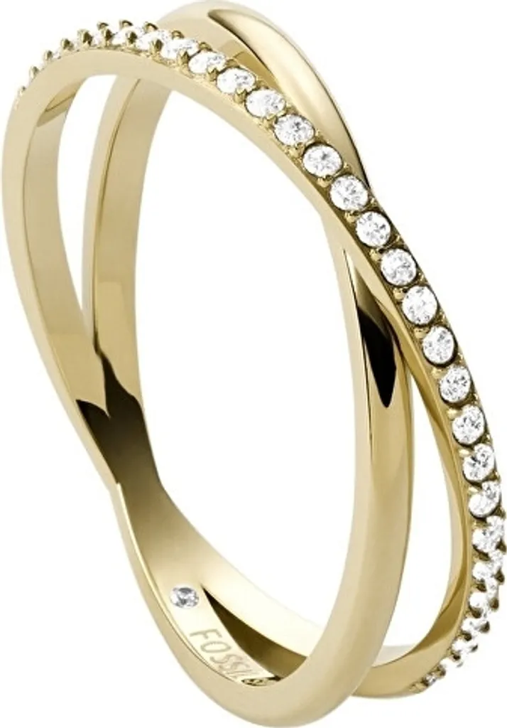 Bague dorée aux cristaux étincelants JF03752710 - Finition Luxe 54 mm