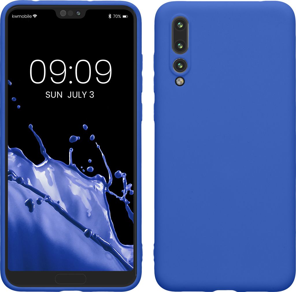 kwmobile Hülle kompatibel mit Huawei P20 Pro Hülle - weiches TPU Silikon Case - Cover geeignet für kabelloses Laden - Baltik Blau