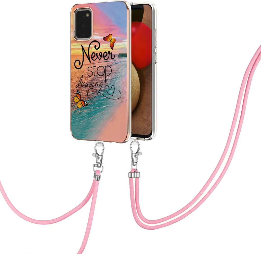 Custodia Samsung A03s Oro con Cinturino - Cover Robusta Fantasia TPU