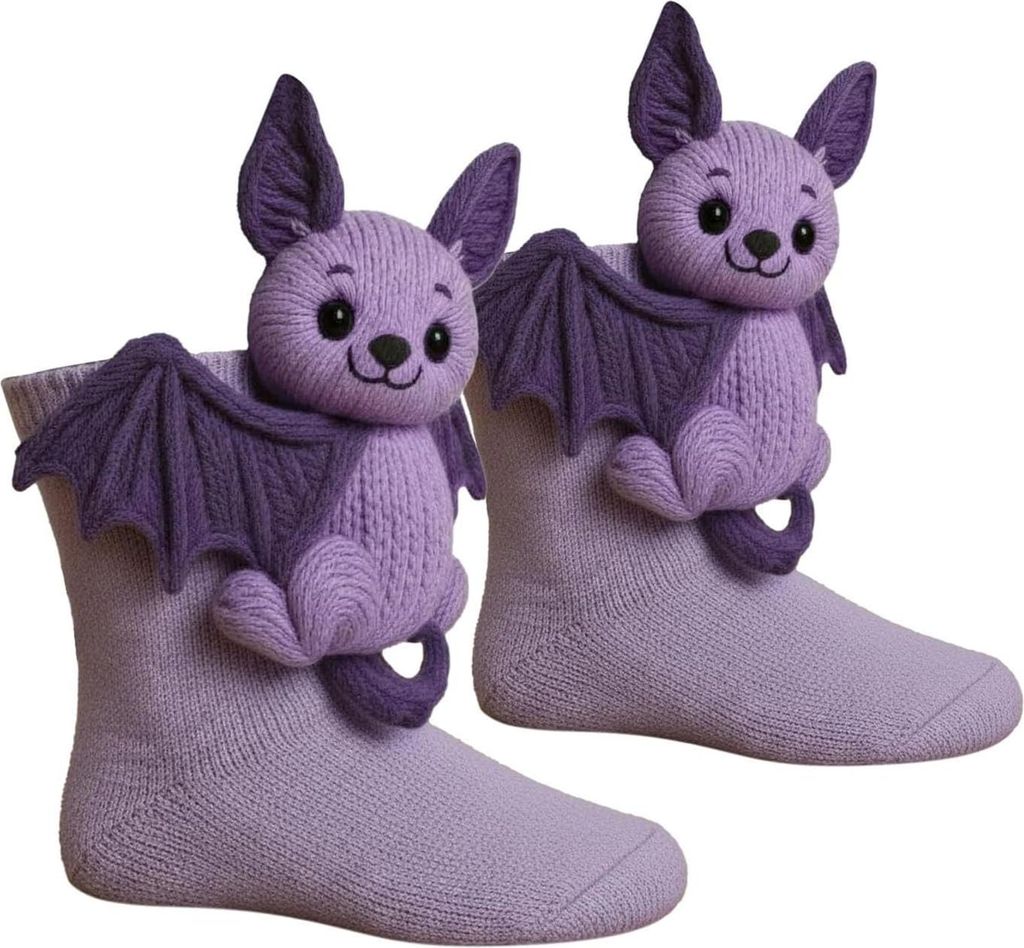 ASKSA Chaussettes tricotées en 3D avec animaux Chaussettes Image du produit 