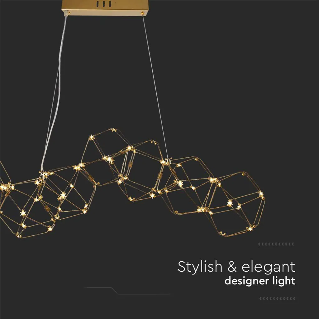 Lustre LED suspendu doré pour salon et salle à manger style contemporain - 10